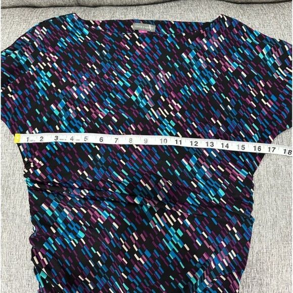 Vince Camuto Long Sleeve Multicolor Printed Retro Top Sz Small - Picture 9 of 10